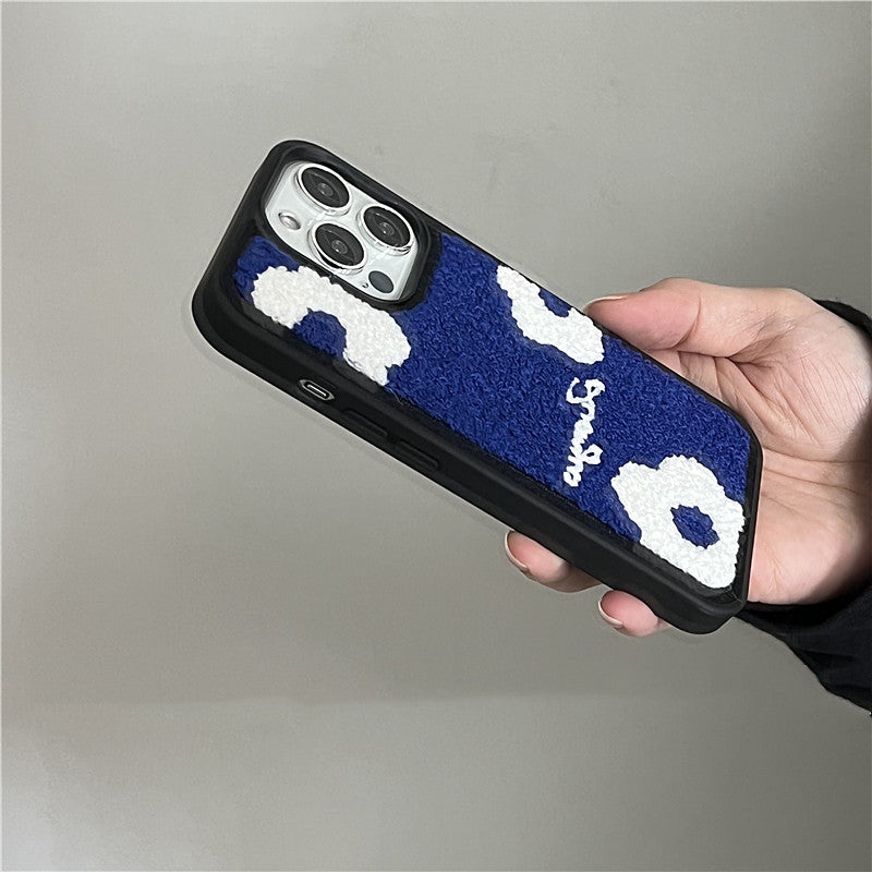 Blue Flower Plush Phone Case