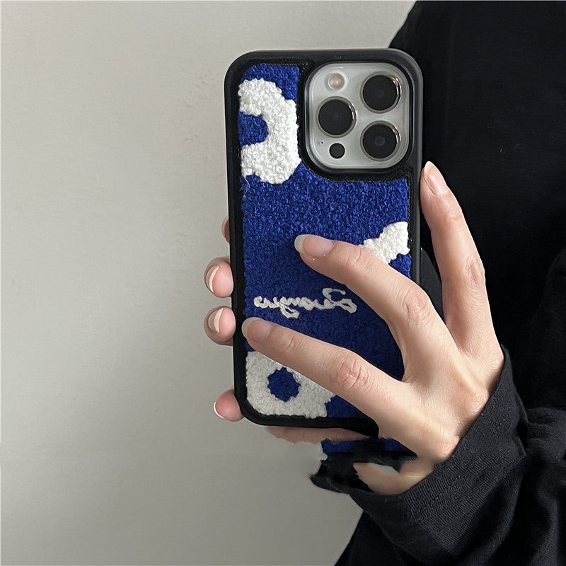 Blue Flower Plush Phone Case