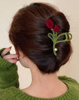 Red Tulip Hair Claw Clip