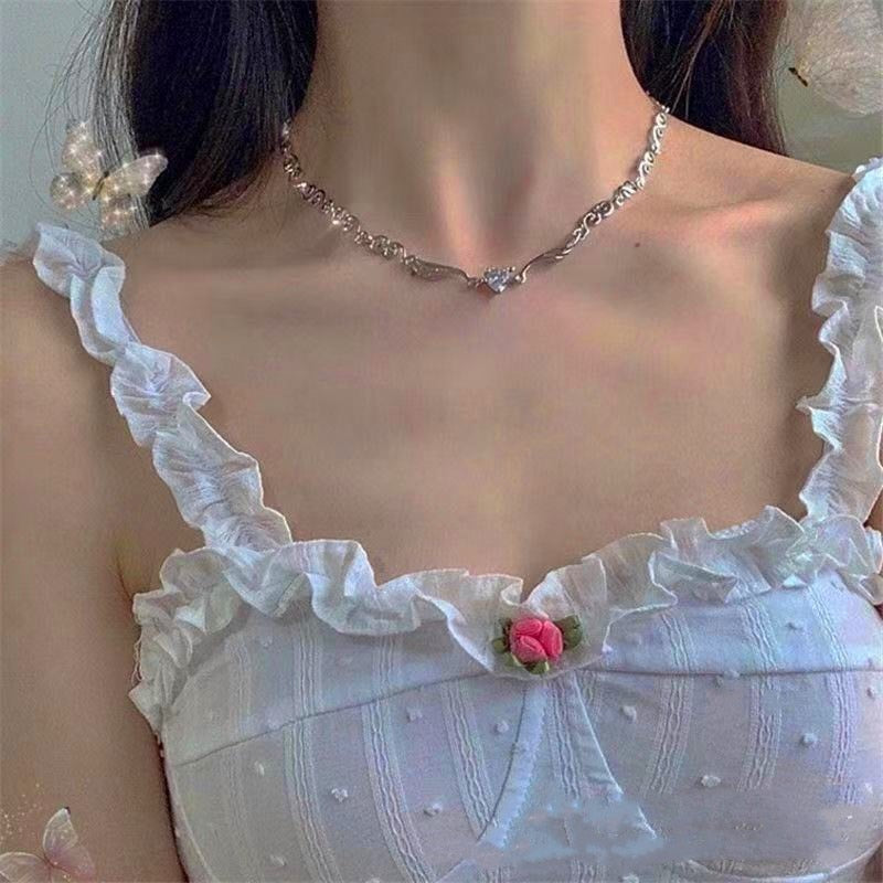 Crystal Love Heart Choker
