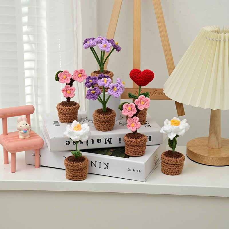 Wholesale DIY Pot Flower Display Doll Decoration Crochet Kit
