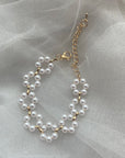 Flower Pearl Necklace and Bracelet
