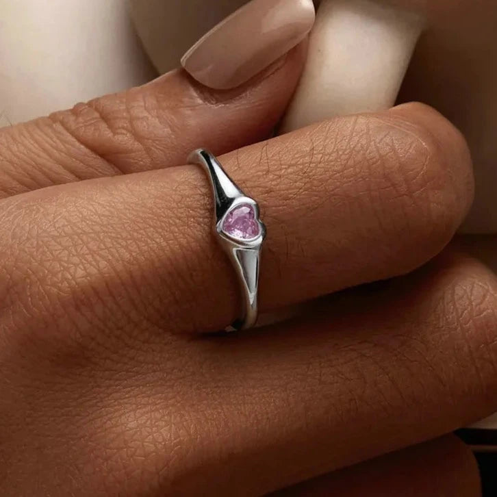 Mini Pink Heart Ring