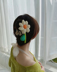 Plush Flower Hair Clips