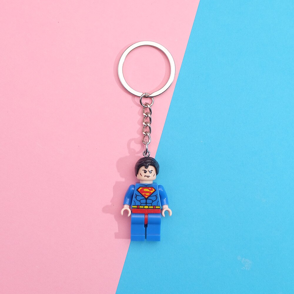 Super Hero Building Blocks Keychain