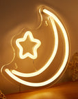 Crescent Moon and Star Neon Sign