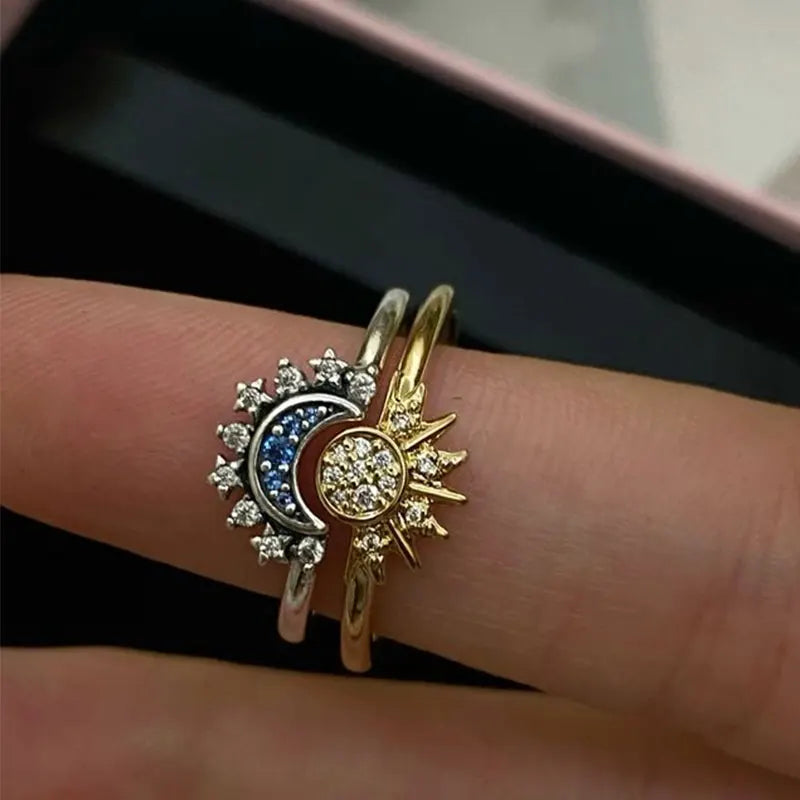 Sun and moon hot sale ring set