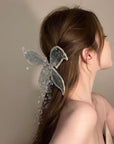 2PCS Butterfly Elf Ear Crystal Hair Clip