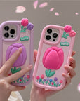 Pink 3D Tulip Phone Case