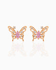 Dainty Pink Crystal Butterfly Set