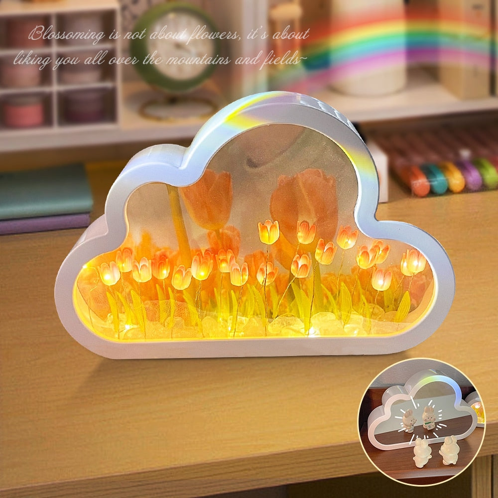 DIY Cloud Tulip Mirror Lamp