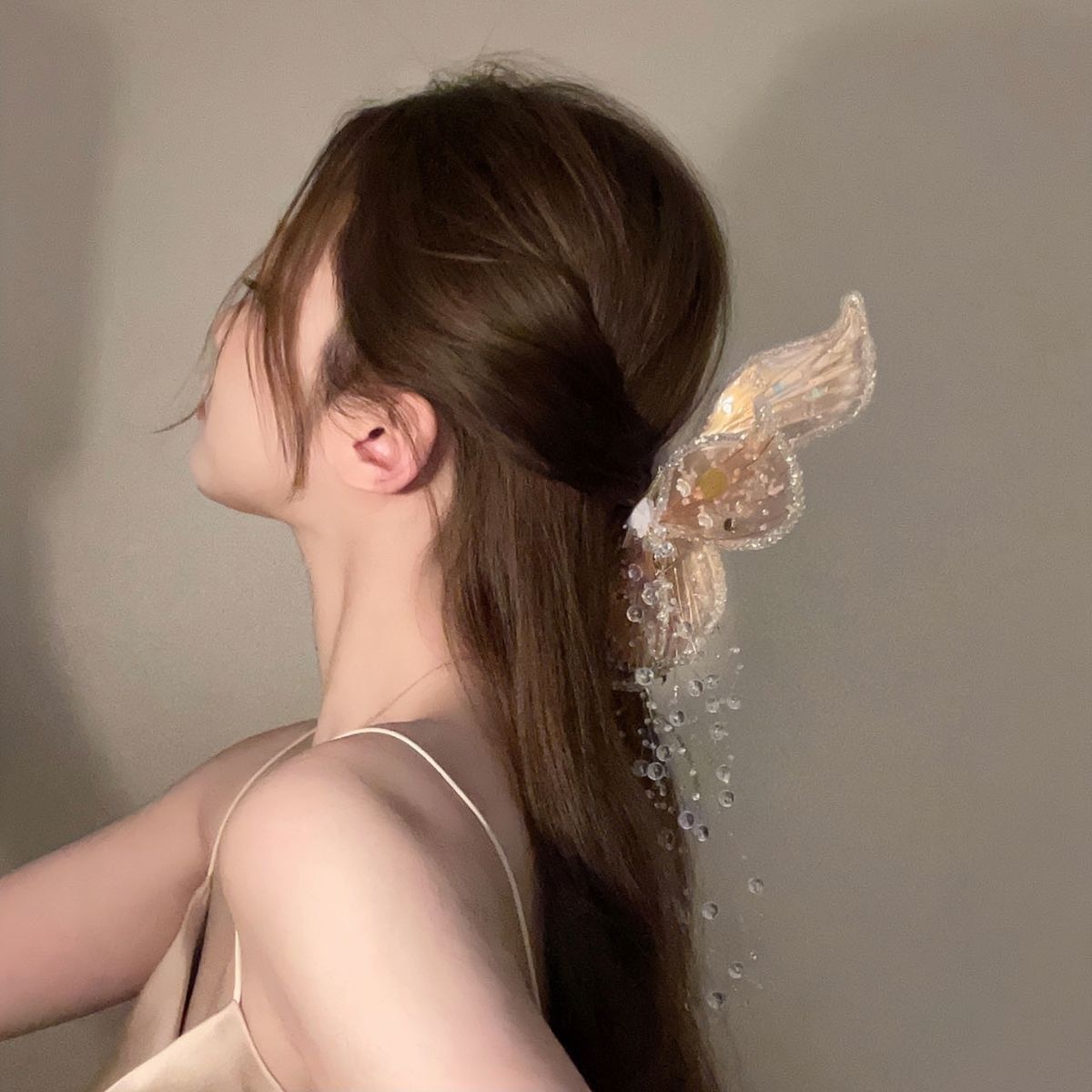 2PCS Butterfly Elf Ear Crystal Hair Clip