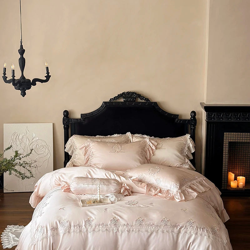Rose Embroidery Silky Bedding