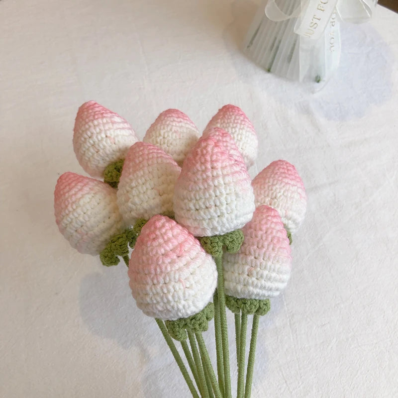 Hand Woven Strawberry Flowers