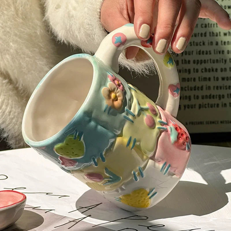 Floral Quilt Ceramic Mug