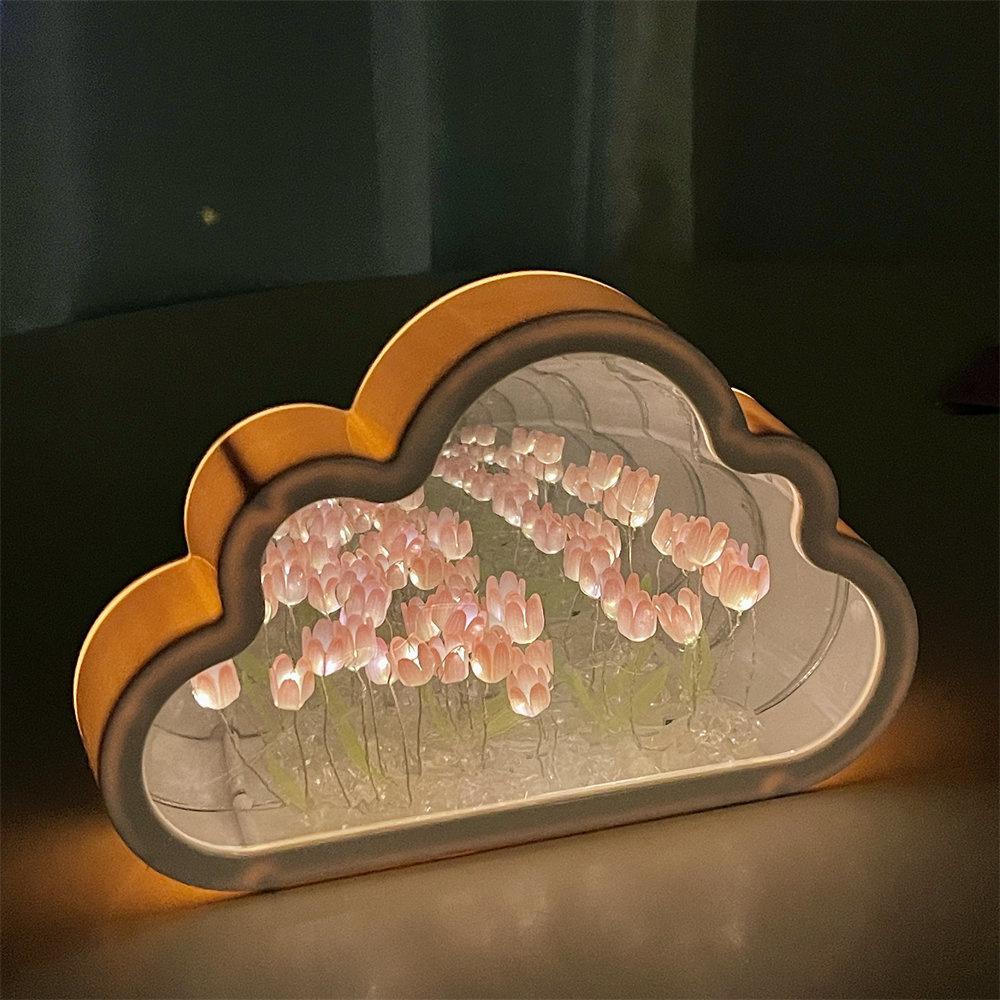DIY Cloud Tulip Mirror Lamp