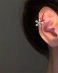 Crystal Flower Ear Clips