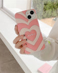 3D Pink Heart Phone Case