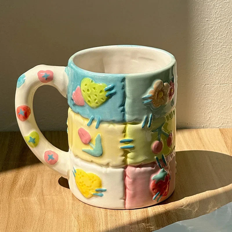 Floral Quilt Ceramic Mug