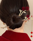 Red Roses Hair Pin
