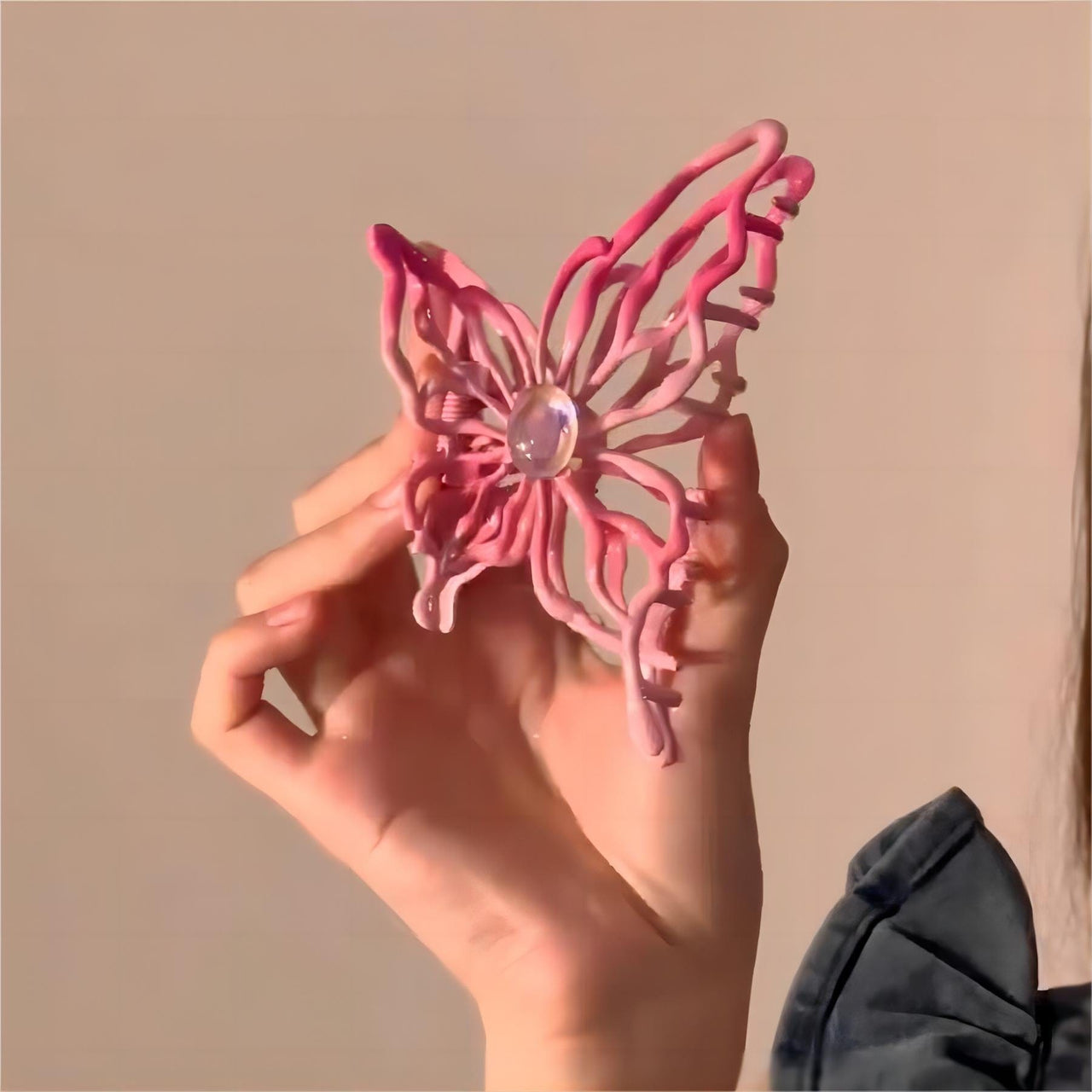 Y2k Metallic Butterfly Claw Clip