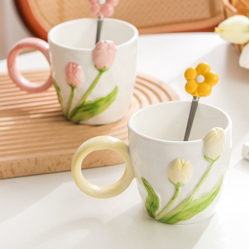Ceramic Tulip Mugs