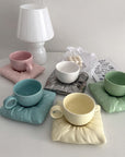 Ceramic Pillow Cup & Saucer Set