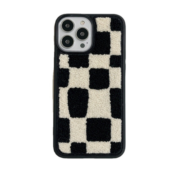 Checkered Embroidered Phone Case