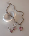 Sparkling Heart Necklace & Earrings
