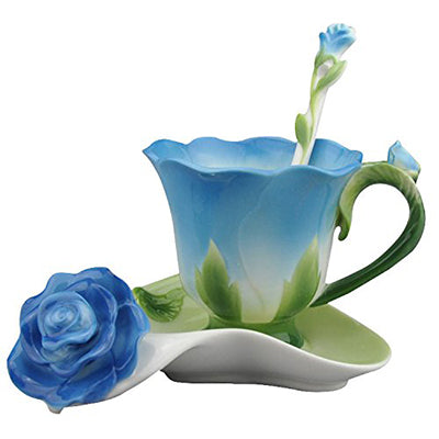 Flower Enamel Ceramic Mug