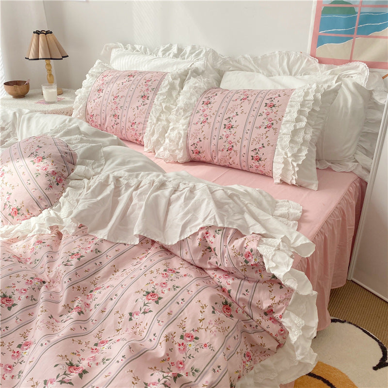 Retro Lace Cotton Bed Cover