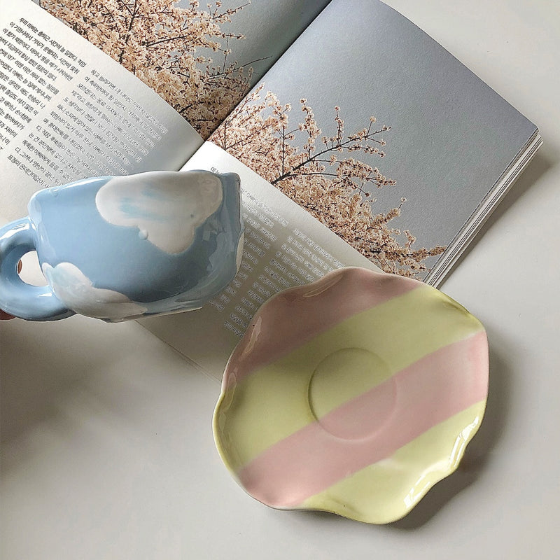 Porcelain Mug with Cloud Saucer