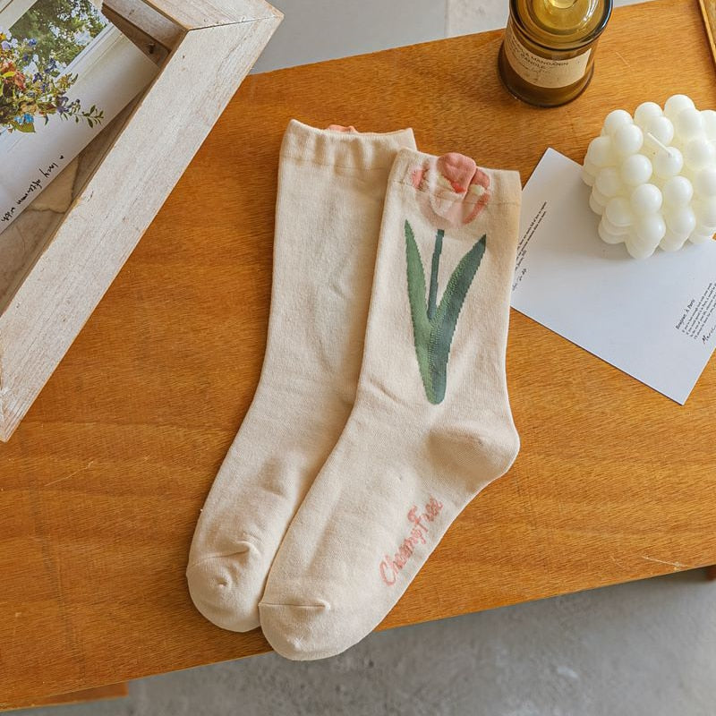 Tulip Flower Socks