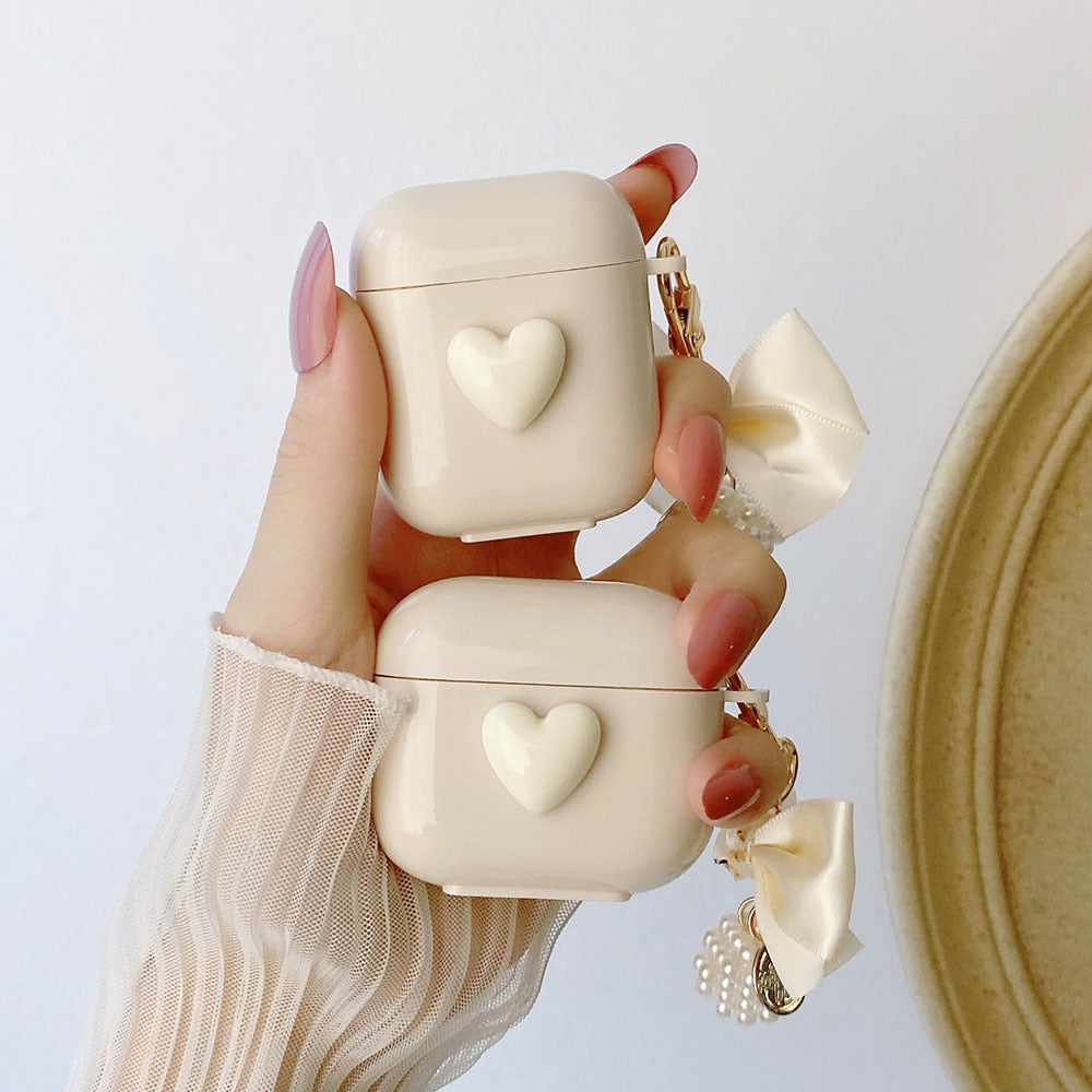 Heart and Bow Chain AirPods Case