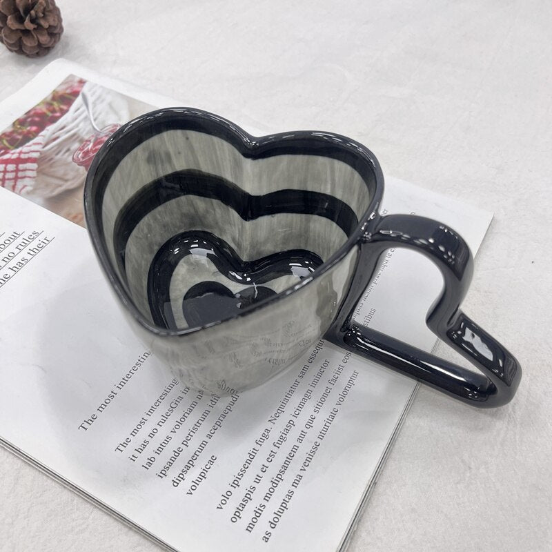 Heart-Shaped Ceramic Mugs