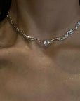 Y2K Heart Crystal Choker Necklace