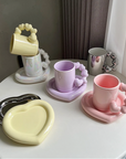 Hearts Ceramic Cup And Saucer Set
