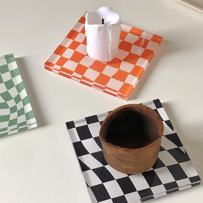 Checkered Acrylic Coaster