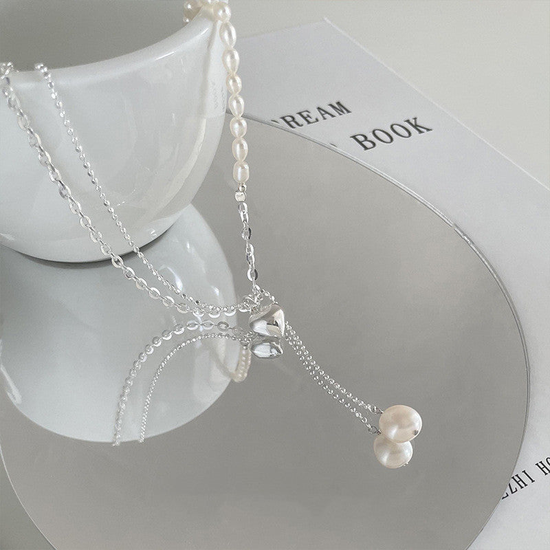 Heart &amp; Pearl Necklace