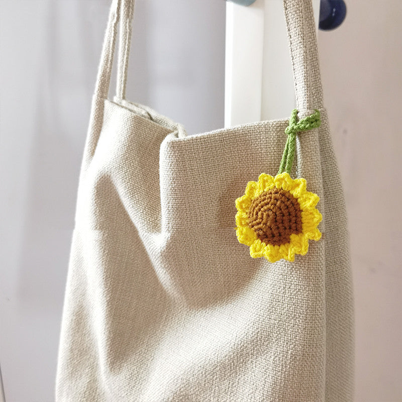Giftale Women's Flower Bag Charms Enameled Keychain Purse