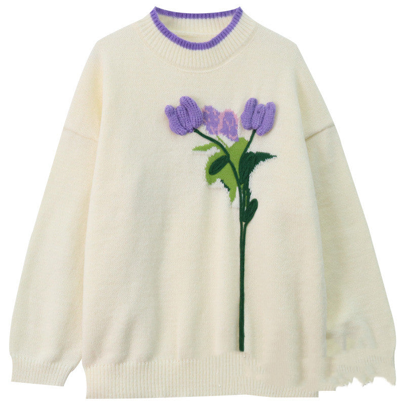 Tulip Knit Cashmere Sweater