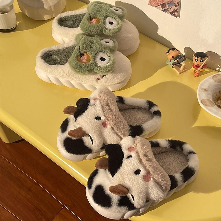 Fluffy Cow Slippers