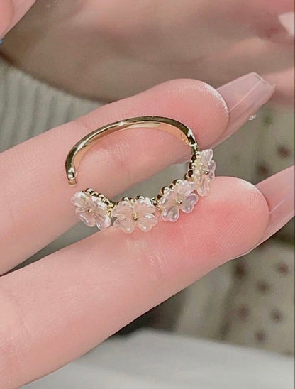 White Botanical Rings