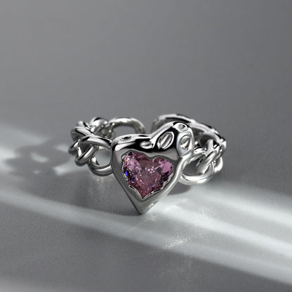 Mini Pink Hearts Ring