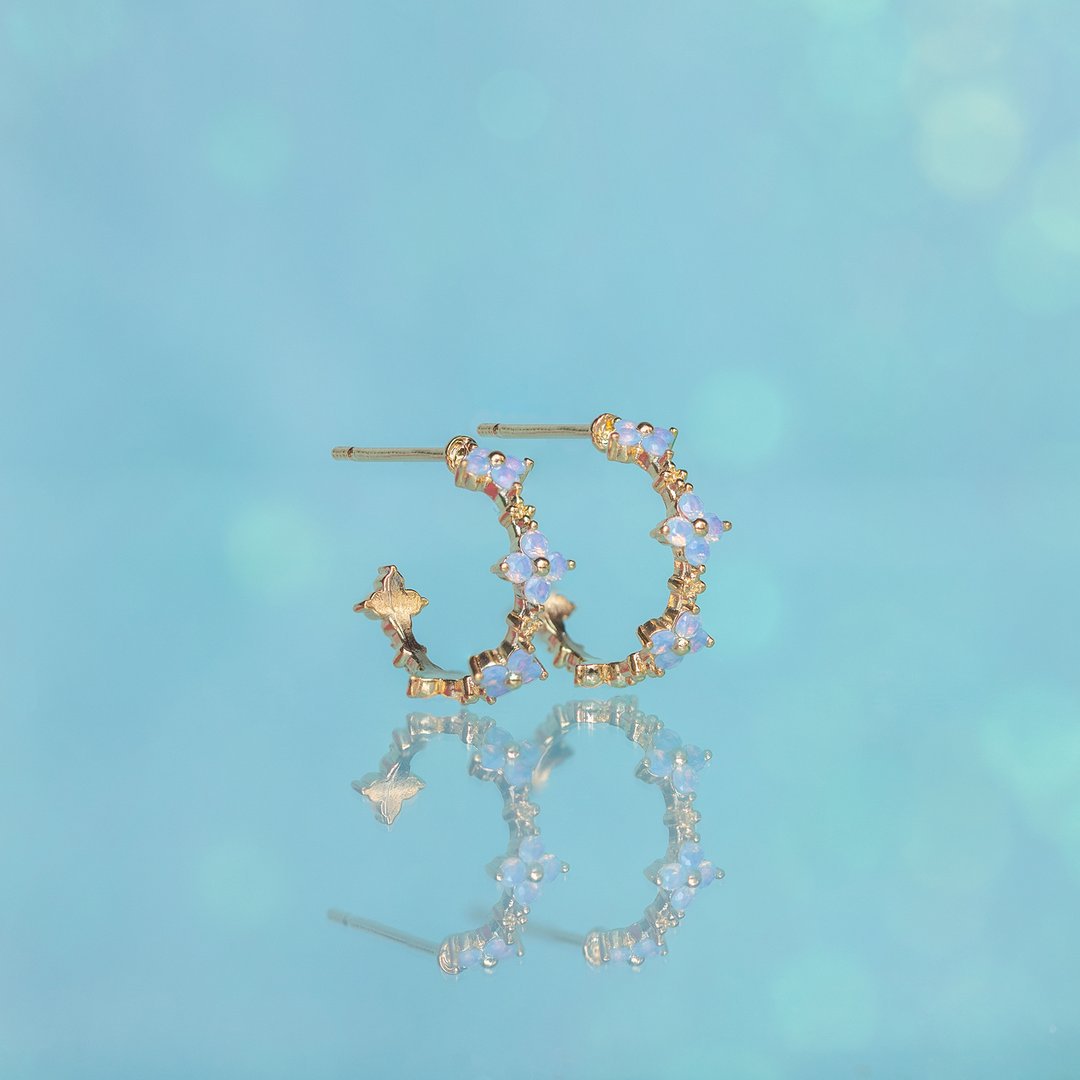 Blue Blossom  Earrings Set