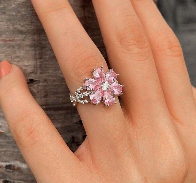 Pink Cherry Blossom Ring