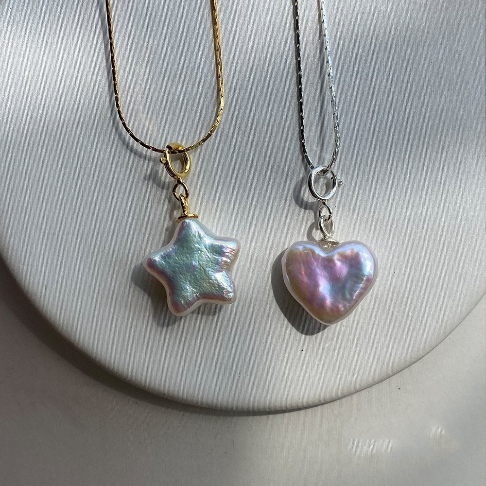 Pearl Moon and Star Necklace