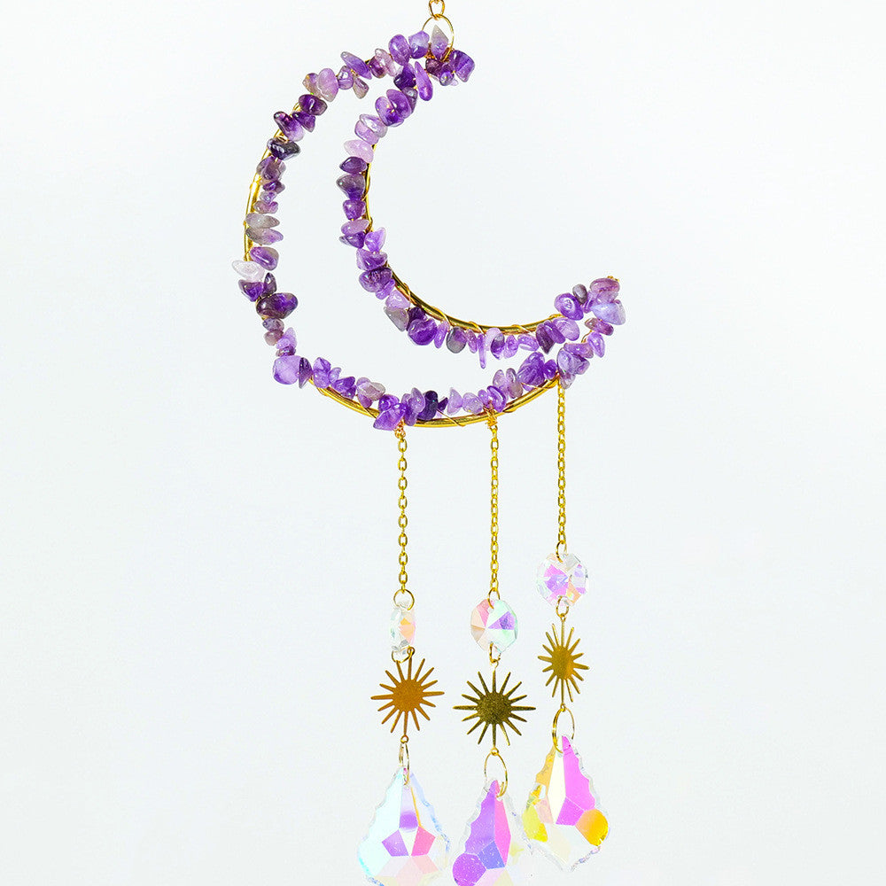 Crescent Moon Amethyst Sun-Catcher