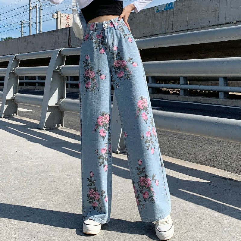 Floral Denim Skirt and Pants