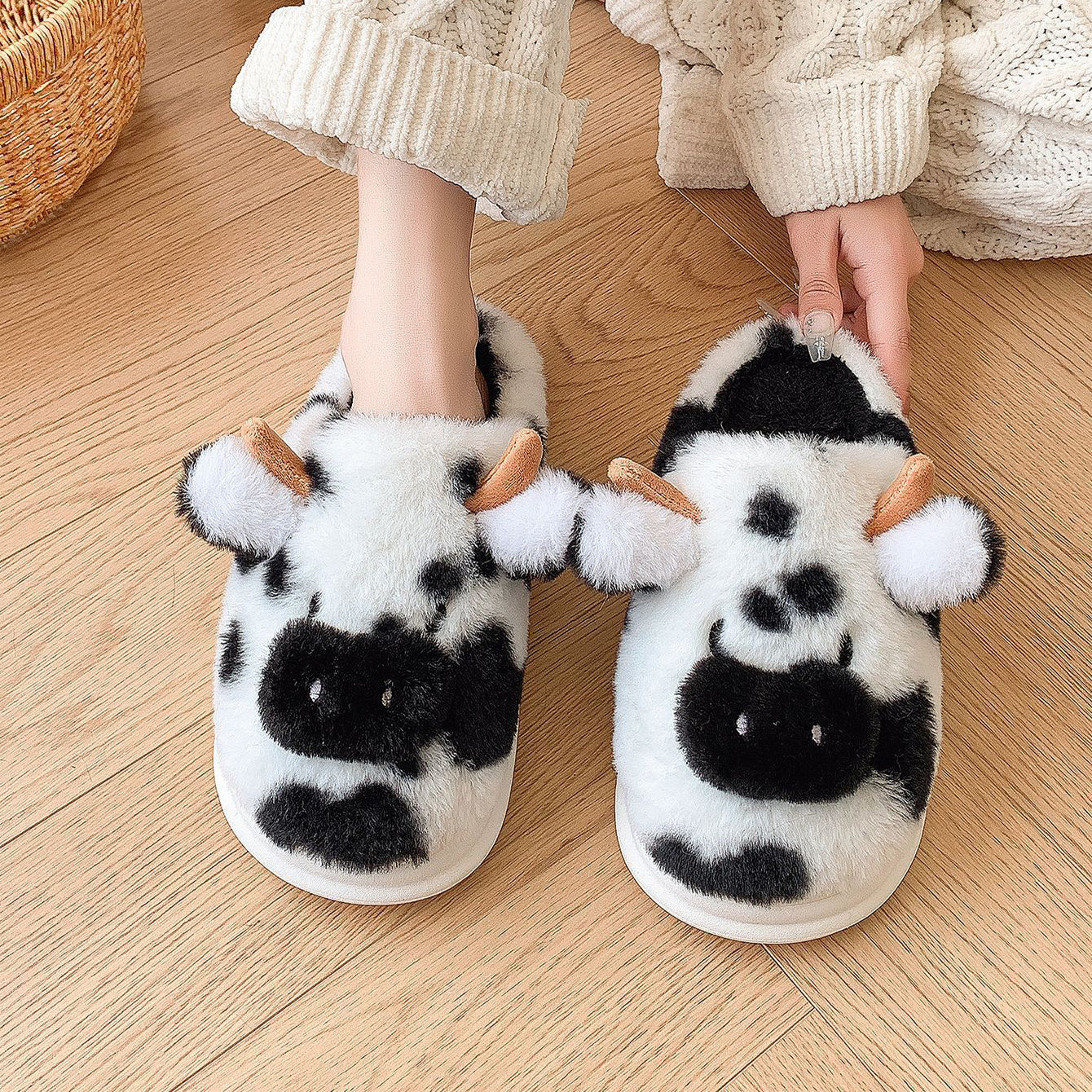 Cow Plush Slippers